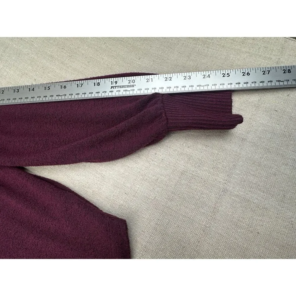 Buffalo David Bitton Burgundy Split V Neck Long Sleeve Women’s Shirt Size Large